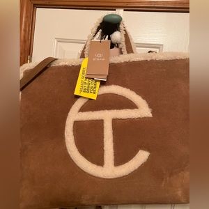 Large Ugg x Telfar chestnut shopping bag NWT